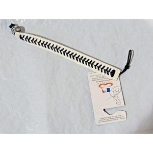 Blank White w/Black Stitching Team Baseball Seam Bracelet